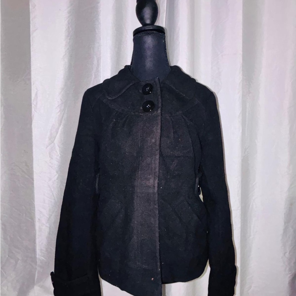 Tulle Women's Black Pea Coat